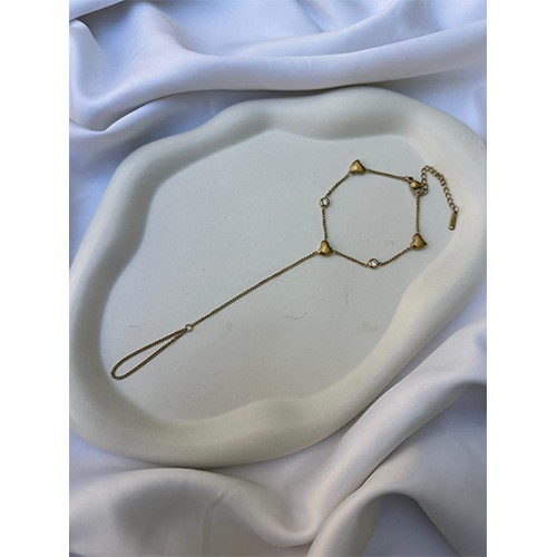 Bracelet-Bague Motif Cœurs